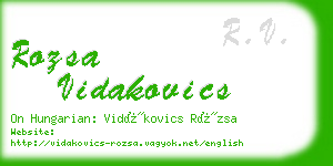 rozsa vidakovics business card